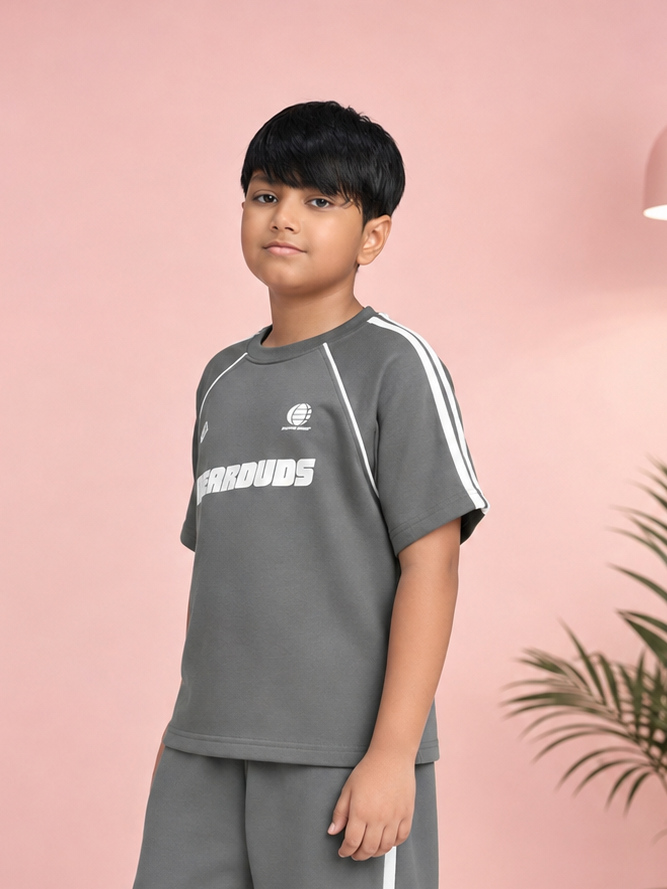 KIDS ROSTER T-SHIRT BOYS GIRLS GREY WHITE