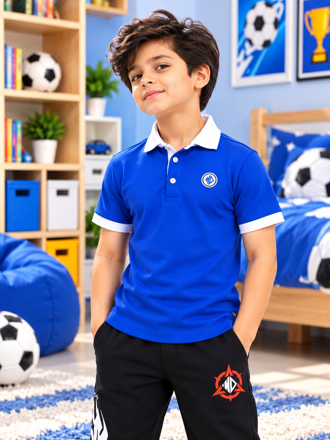 EDGE POLO REGULAR T-SHIRT FOR BOYS GIRLS BLUE