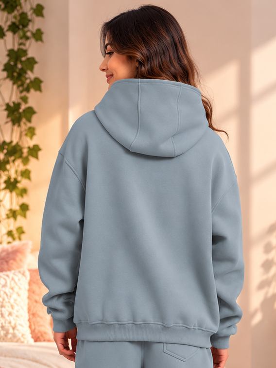WOMEN SHOOTER COTTON FLEECE HOODIE GREY