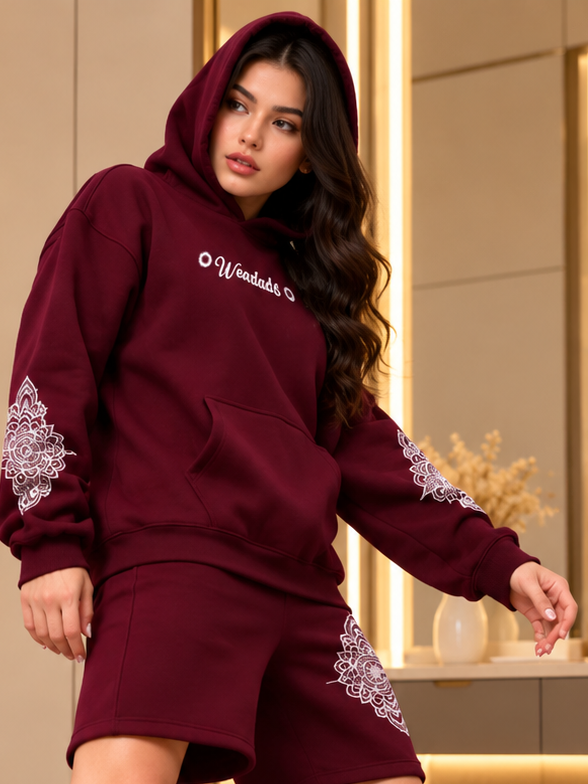 WOMENS YANTRA FLEECE HOODIE WINE