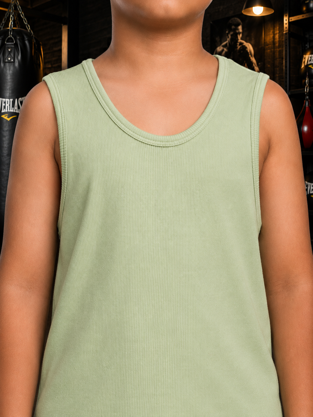 EASY WEAR VEST T-SHIRT FOR BOYS GIRLS SAGA GREEN