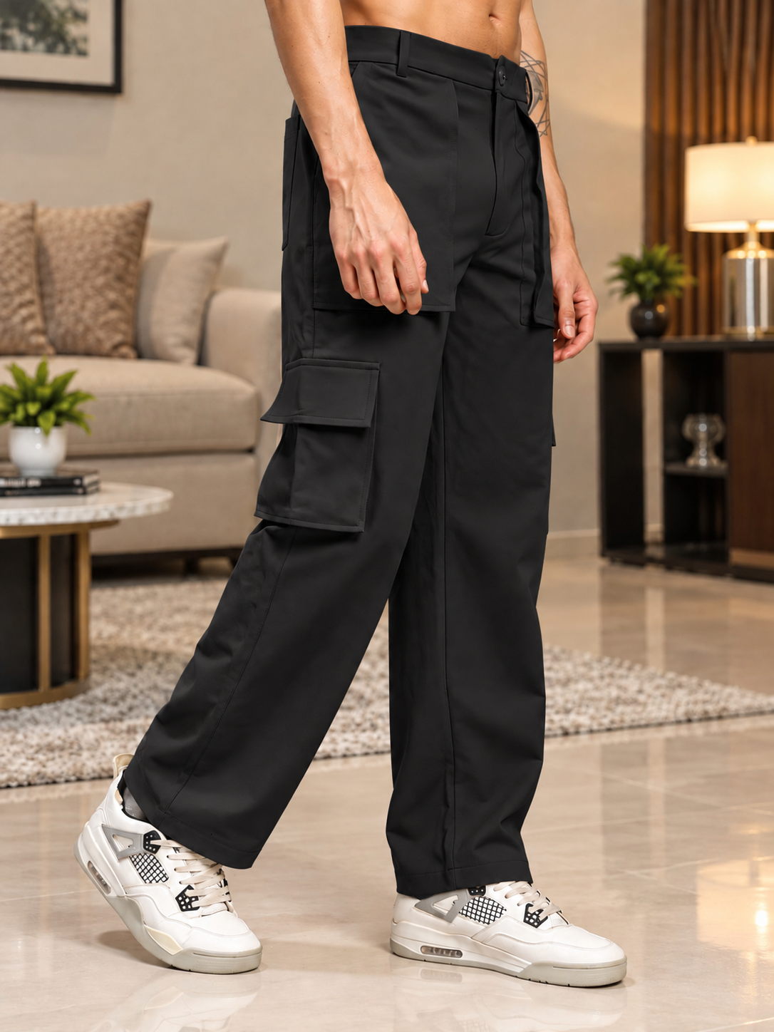 URBAN STREETWEAR OVERSIZED CARGO BLACK
