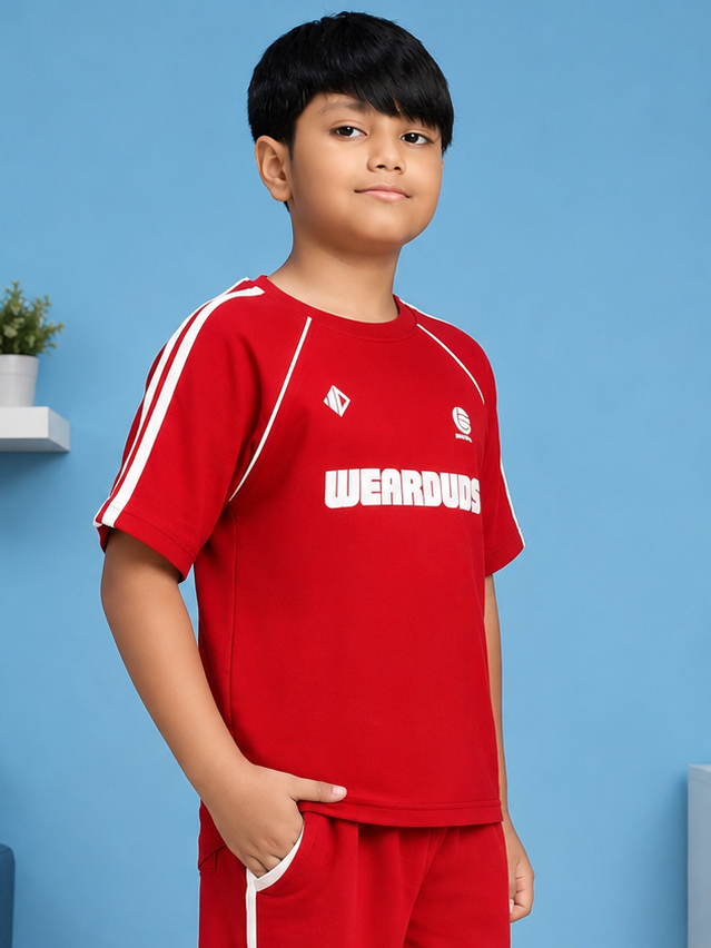 KIDS ROSTER T-SHIRT BOYS GIRLS RED WHITE