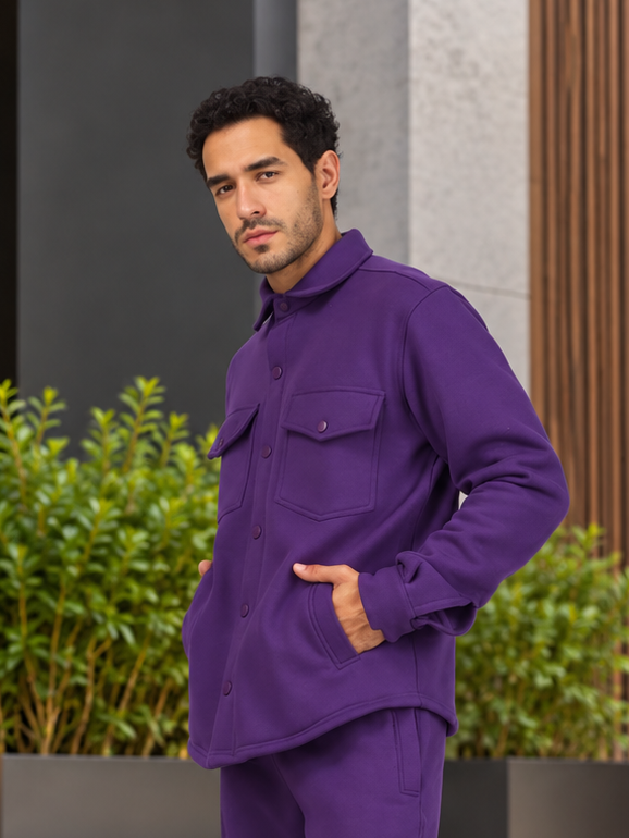 PURPLE RELAXED FULLSLEAVE FIT OVERSHIRT