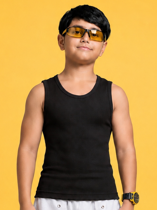 EASY WEAR VEST T-SHIRT FOR BOYS GIRLS SKY BLACK