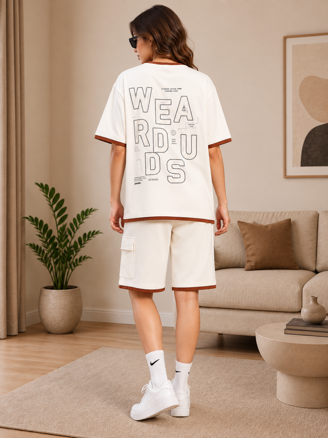 WOMEN DOWNTOWN RELAXED FIT CO-ORD SET WHITE