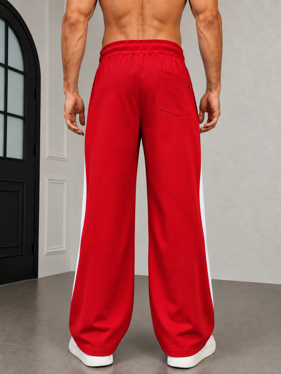 PULSE RELAXED-FIT JOGGERS RED WHITE