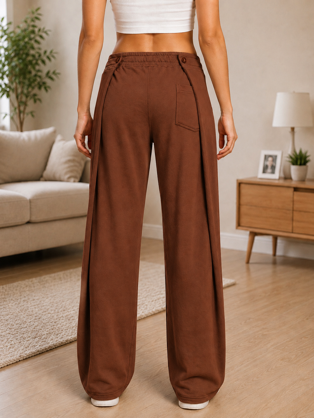 WOMEN OMEGA FLOW WIDE FIT JOGGERS DARK BROWN