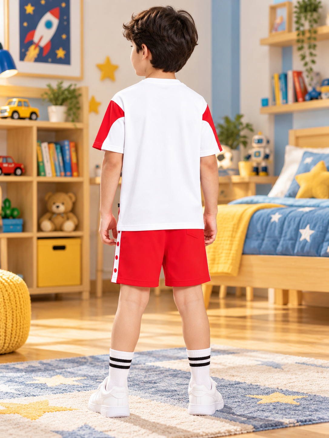 CANDOR OVER-SIZED T-SHIRT FOR BOYS GIRLS WHITE RED