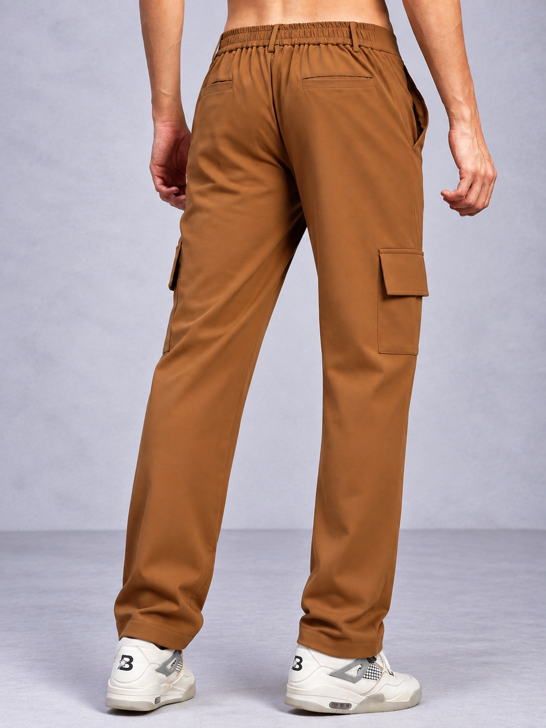 BELT LOOPS CARGO TROUSERS BROWN