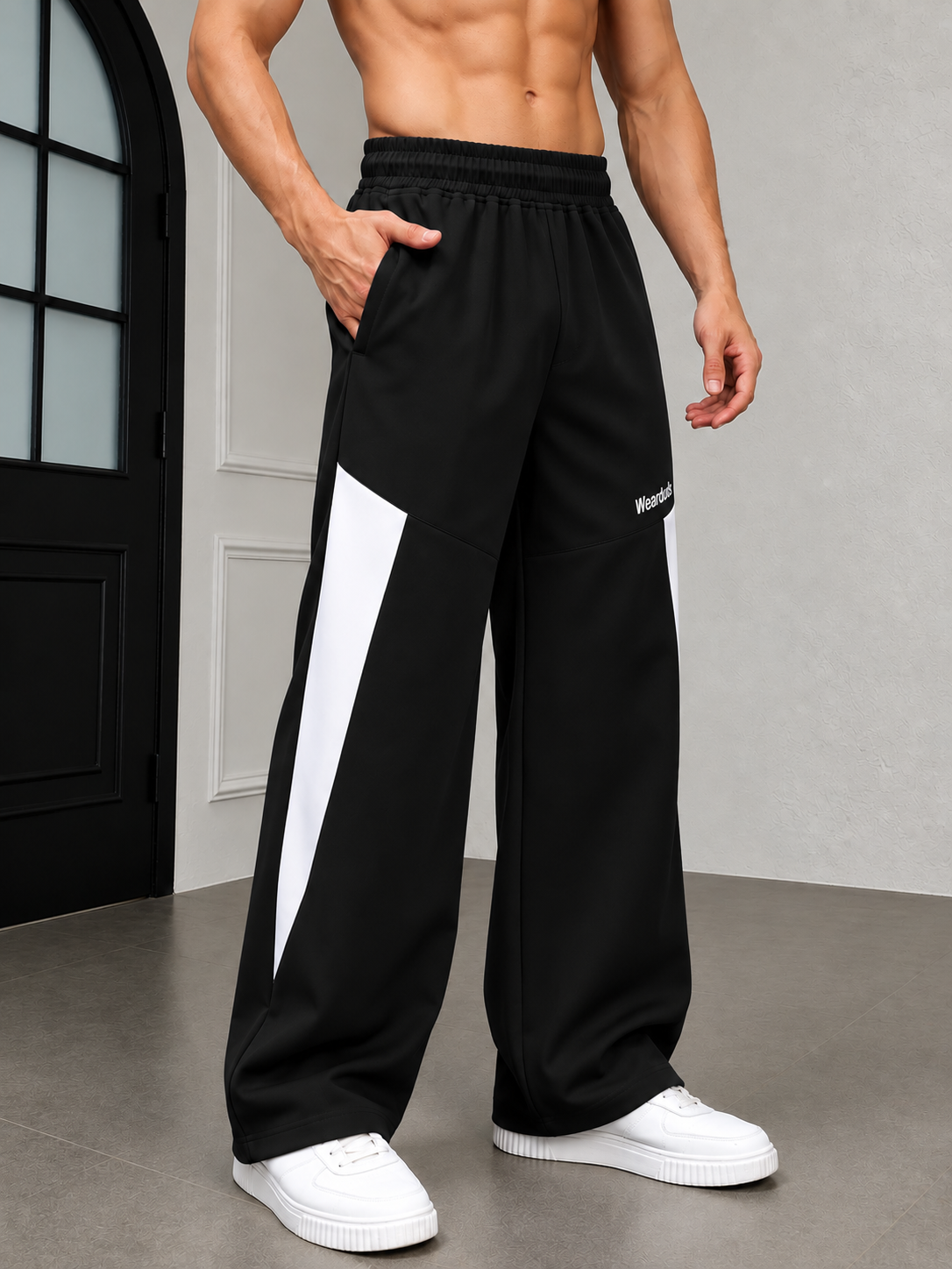 PULSE RELAXED-FIT JOGGERS BLACK WHITE
