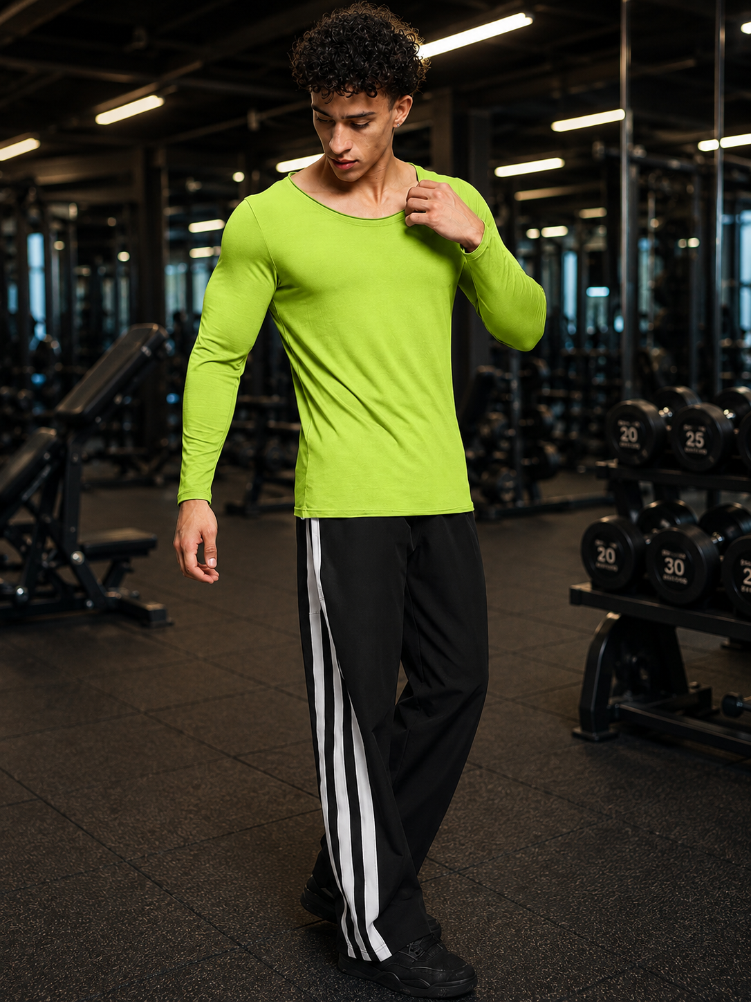 JOEL SLIM FIT SWEATSHIRT NEON GREEN