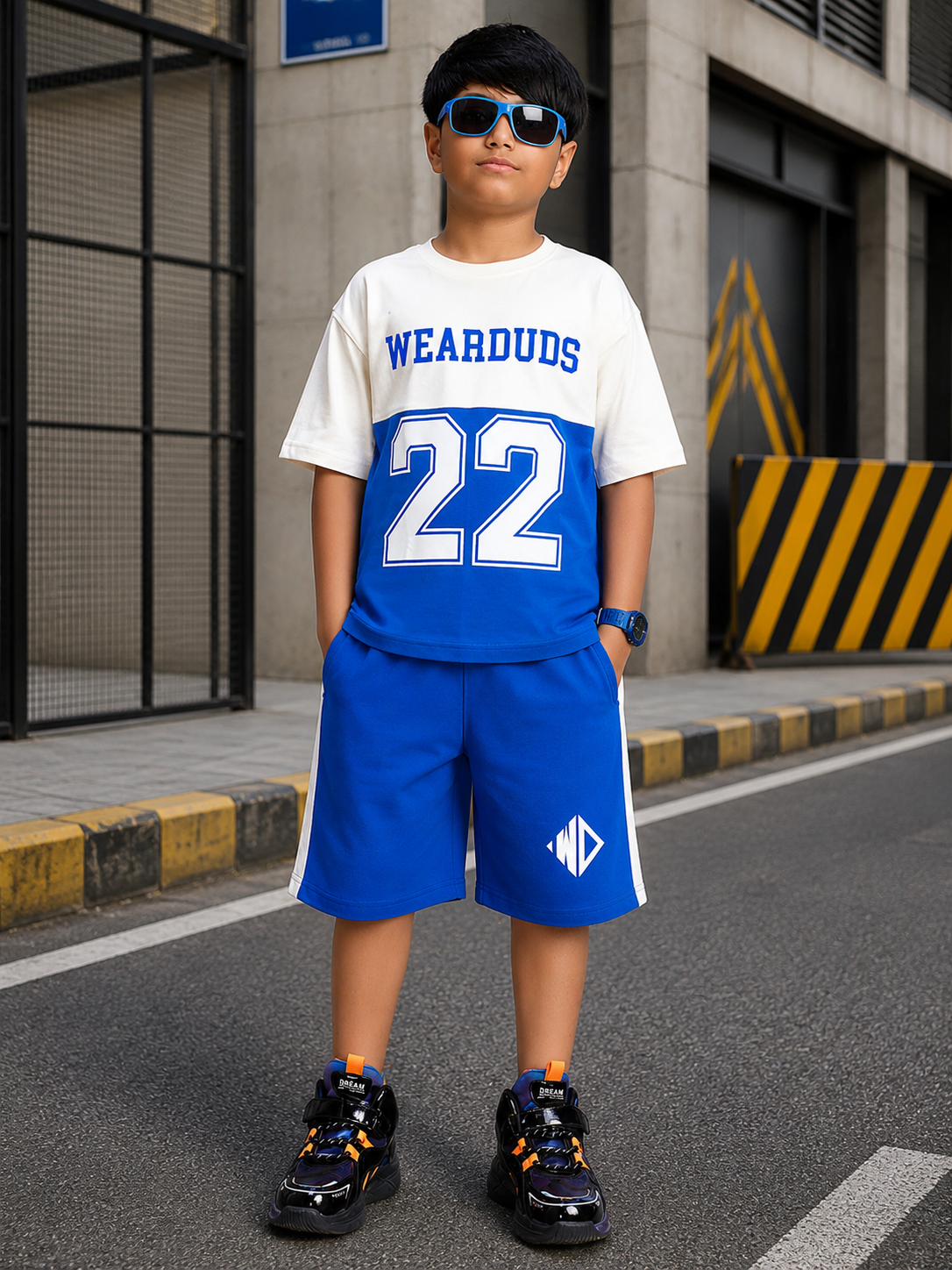 ELECTRIC FLEX CO-ORD FOR BOYS GIRLS WHITE BLUE