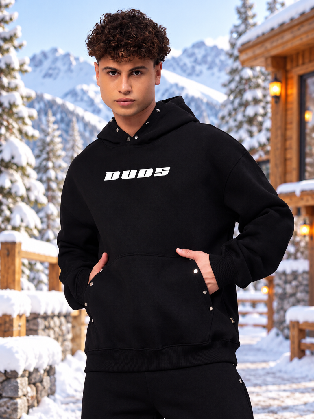 RIGID COTTON FLEECE CO-ORD BLACK