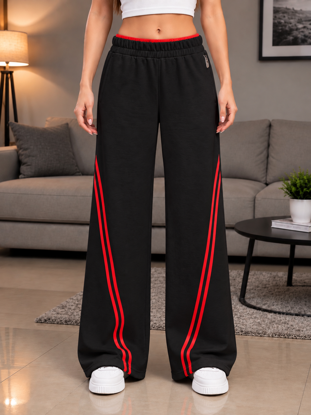 WOMEN SNOW STREETWEAR BAGGY JOGGERS BLACK