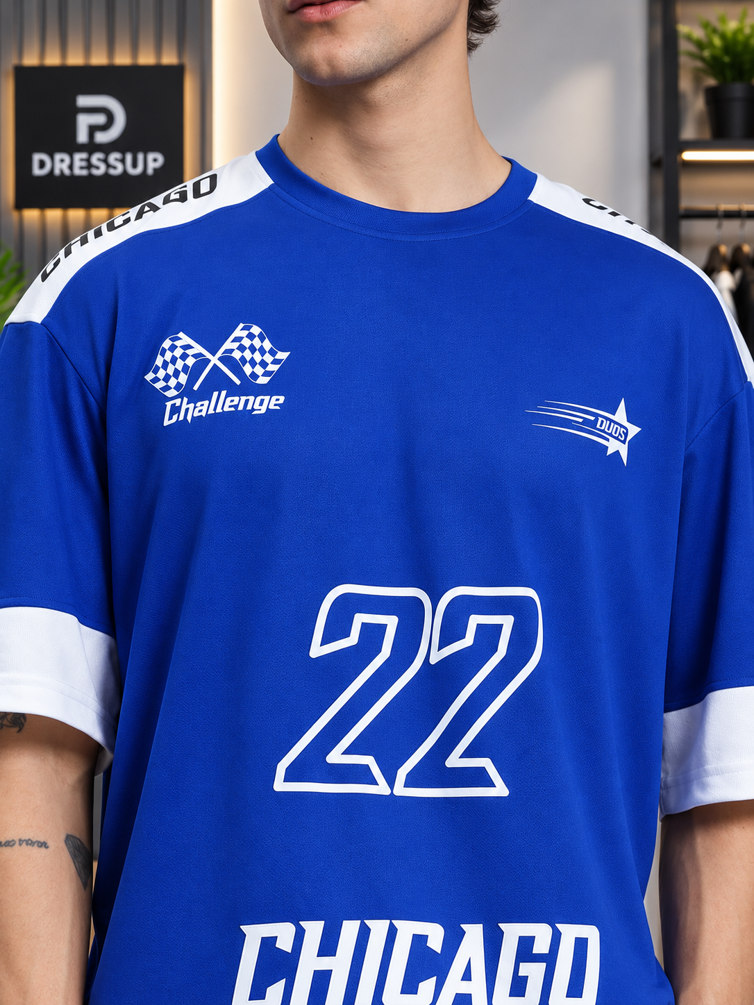 CHALLENGE OVER-SIZED T-SHIRT ROYAL BLUE