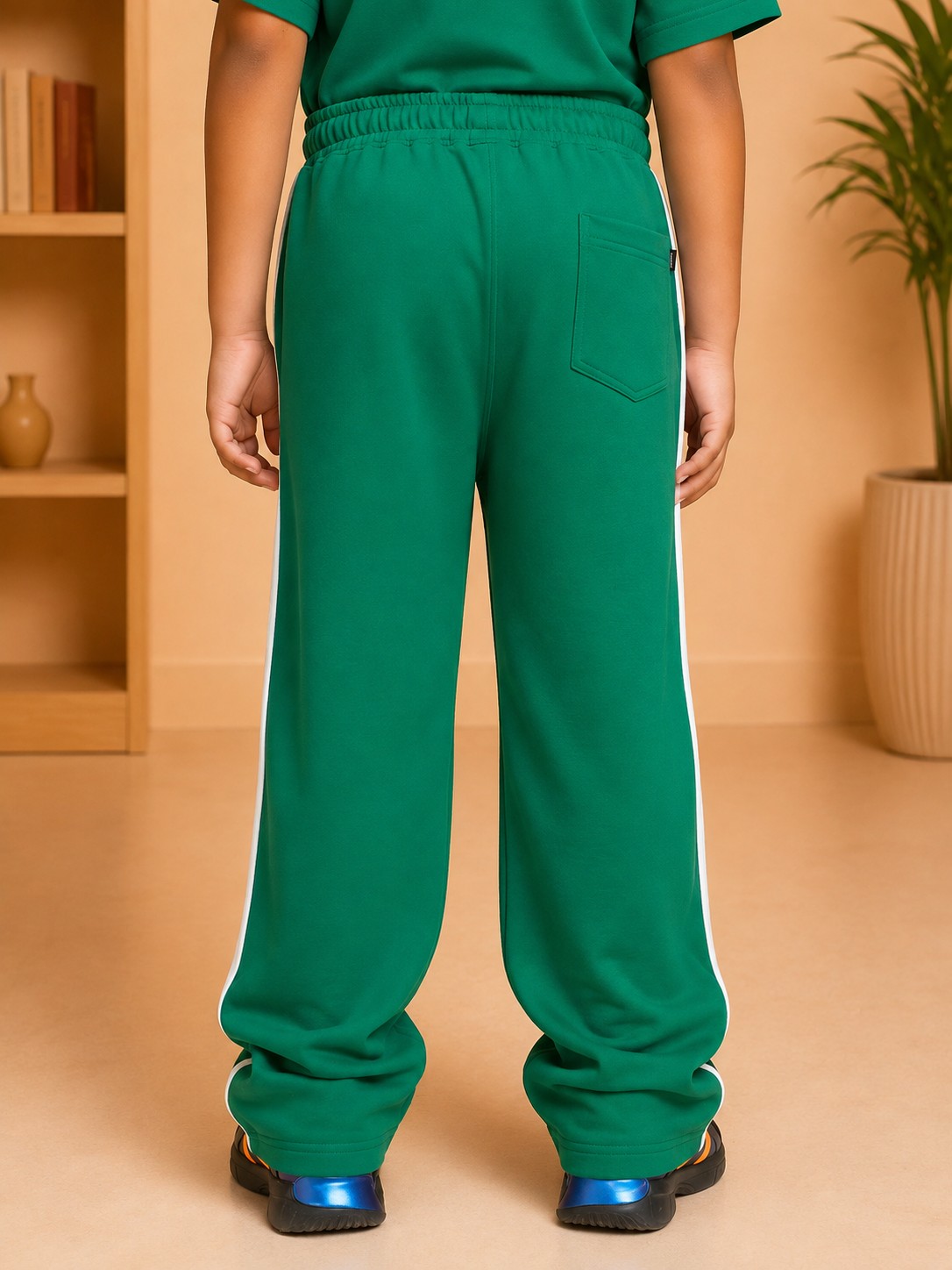 KIDS ROSTER JOGGER FOR BOYS GIRLS GREEN WHITE