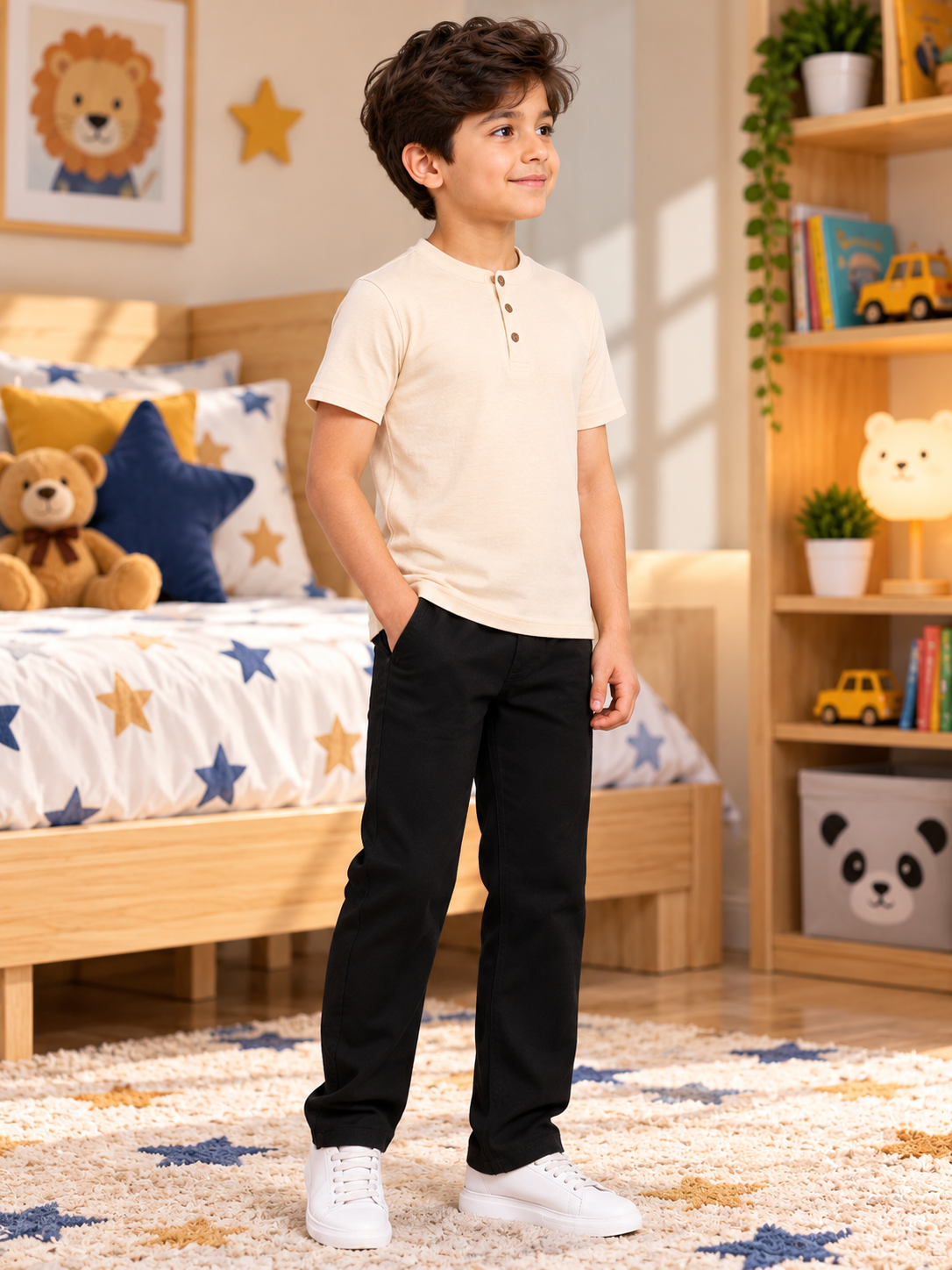ALBET REGULAR T-SHIRT FOR BOYS GIRLS BEIGE