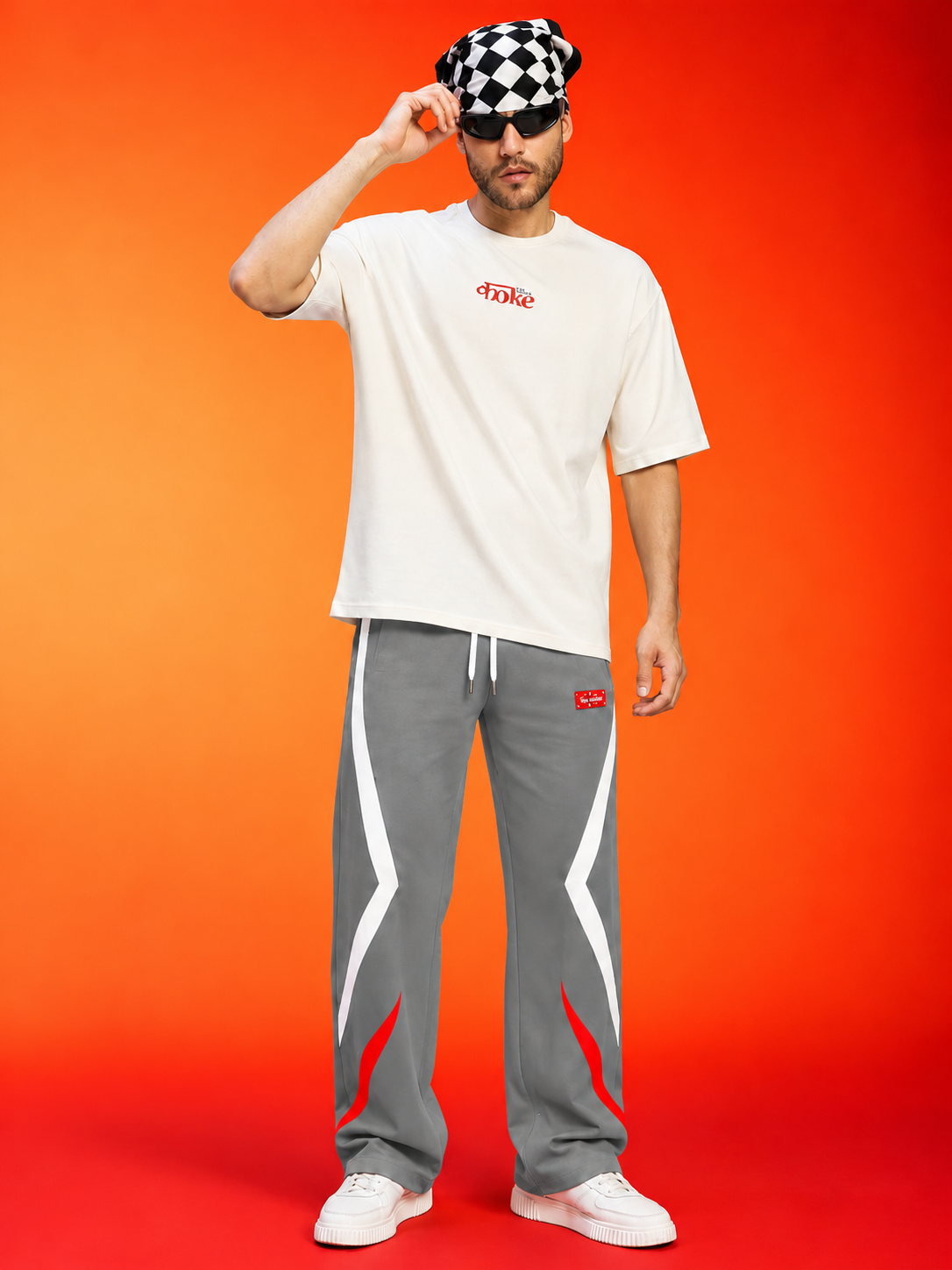 METROPOLITAN CONTRAST GRAPHIC JOGGERS GREY MULTI