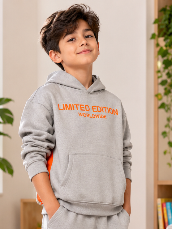 WORLDWIDE FLEECE HOODIE KIDS GREY