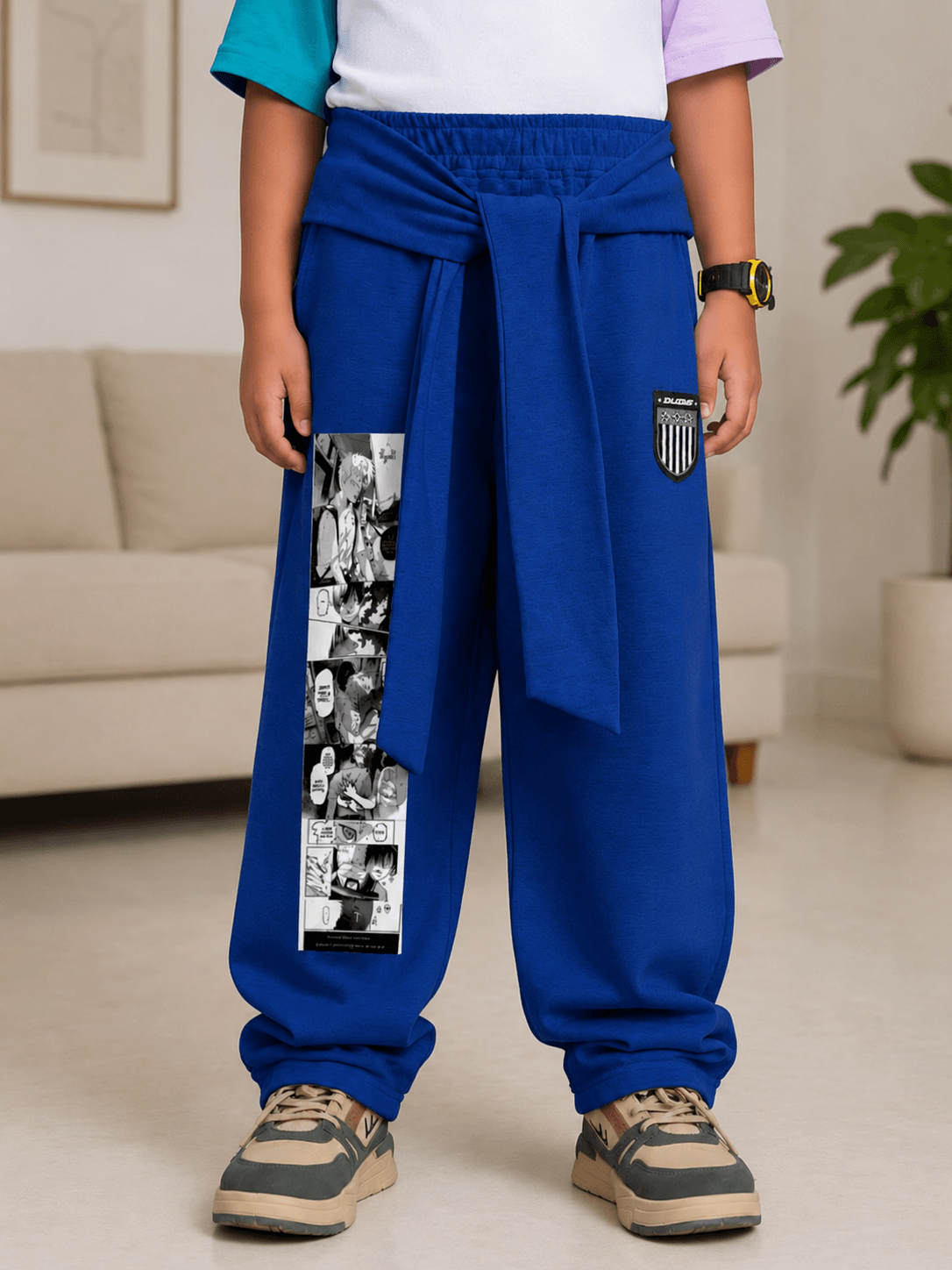 CHILL WITH FUN JOGGER FOR BOYS GIRLS BLUE