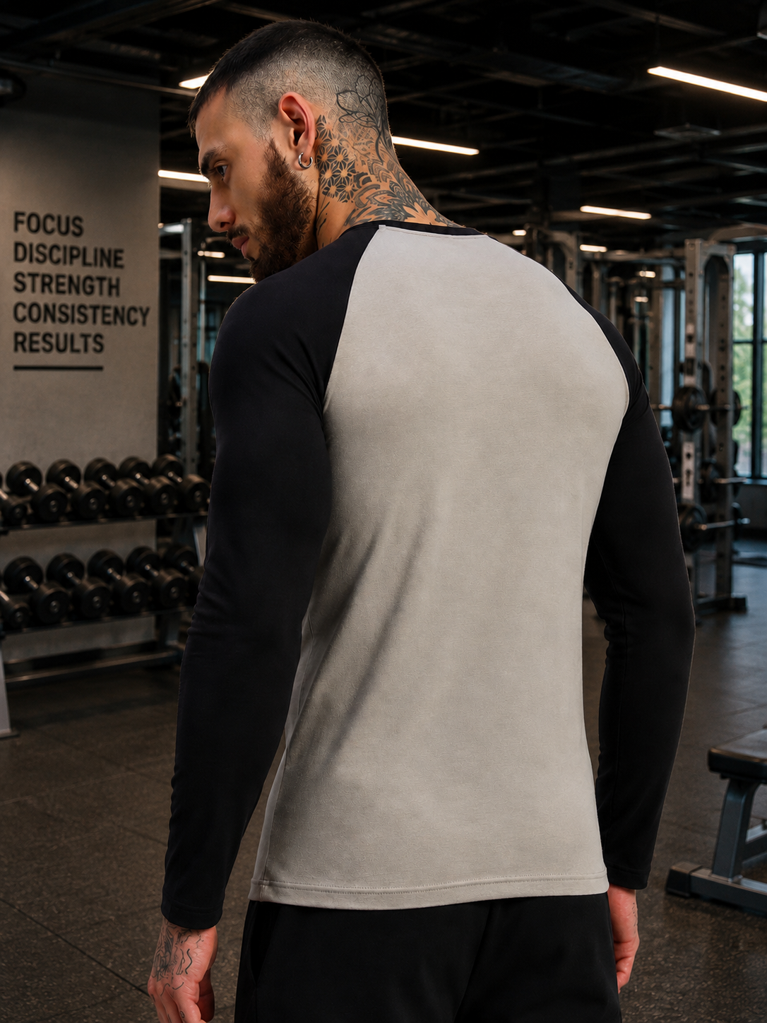 FITFLOW SLIM FIT SWEATSHIRT GREY BLACK