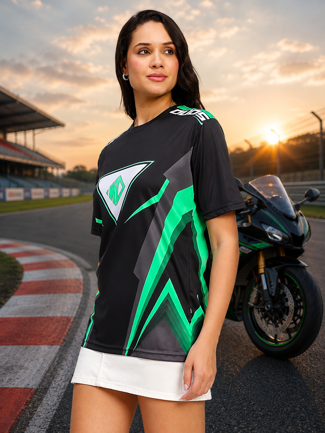 WOMEN APEX RACING REGULART-SHIRT BLACK