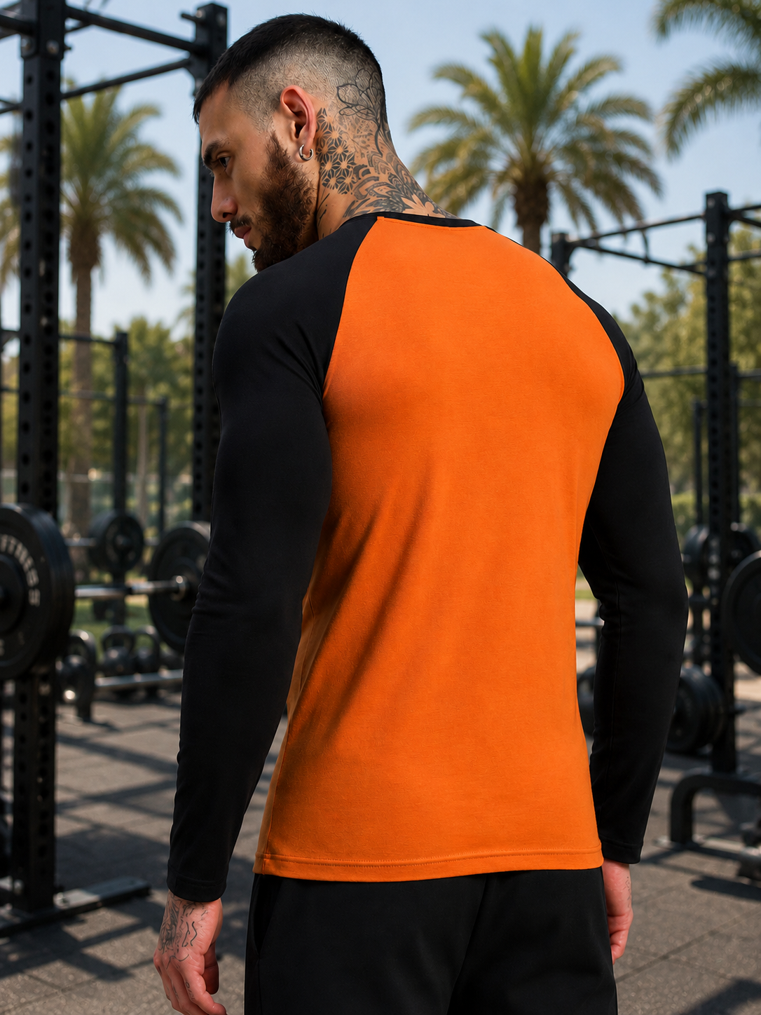FITFLOW SLIM FIT SWEATSHIRT ORANGE BLACK