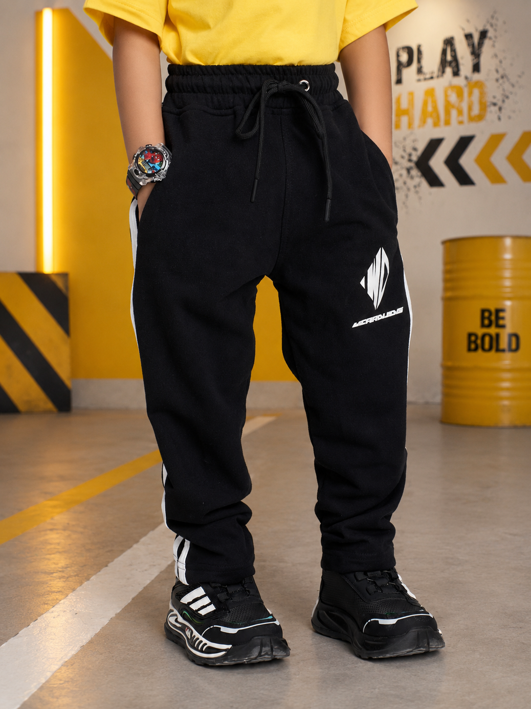 CHAMPION TRACK POLO CO-ORD FOR BOYS GIRLS YELLOW BLACK
