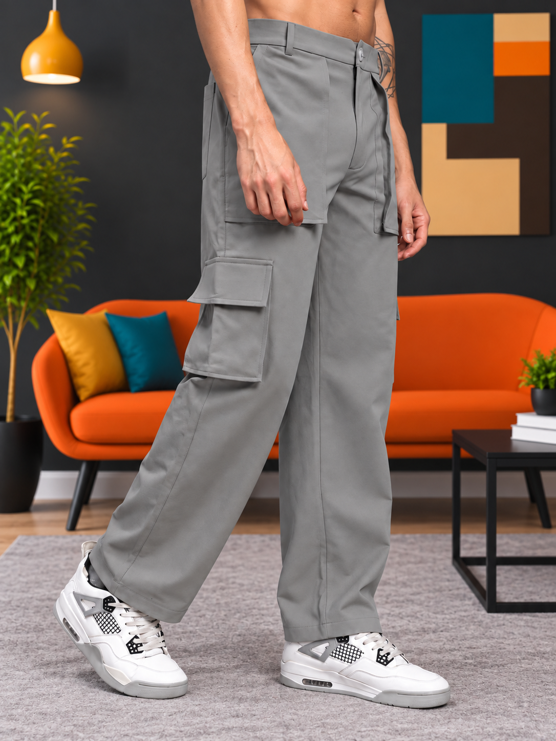 URBAN STREETWEAR OVERSIZED CARGO GREY