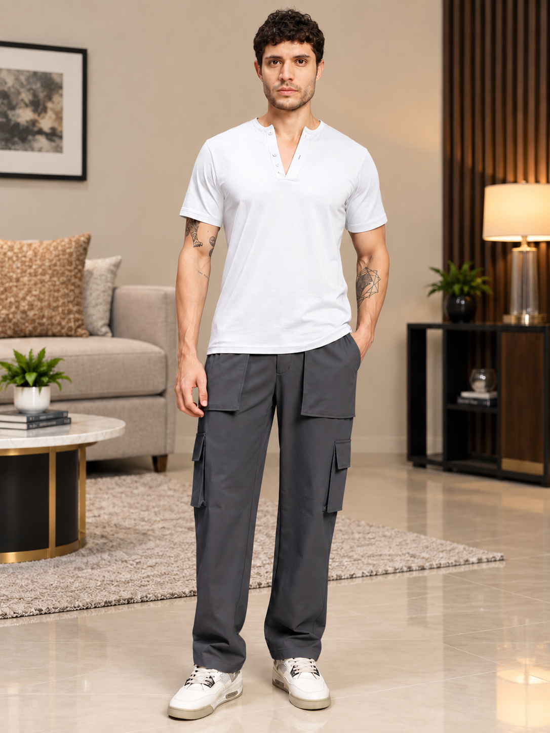 URBAN STREETWEAR OVERSIZED CARGO DARK GREY