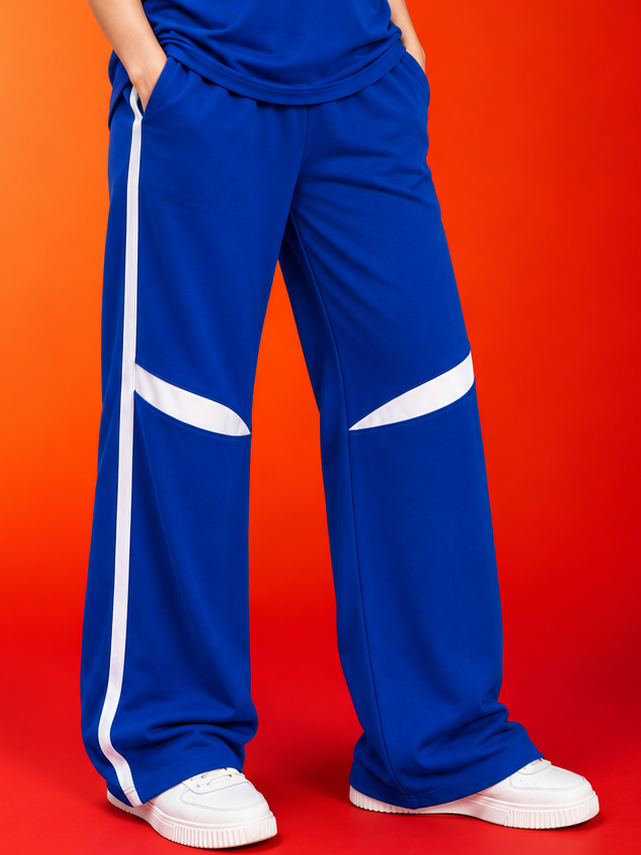 WOMEN ROSTER RELAXED FIT JOGGERS BLUE WHITE