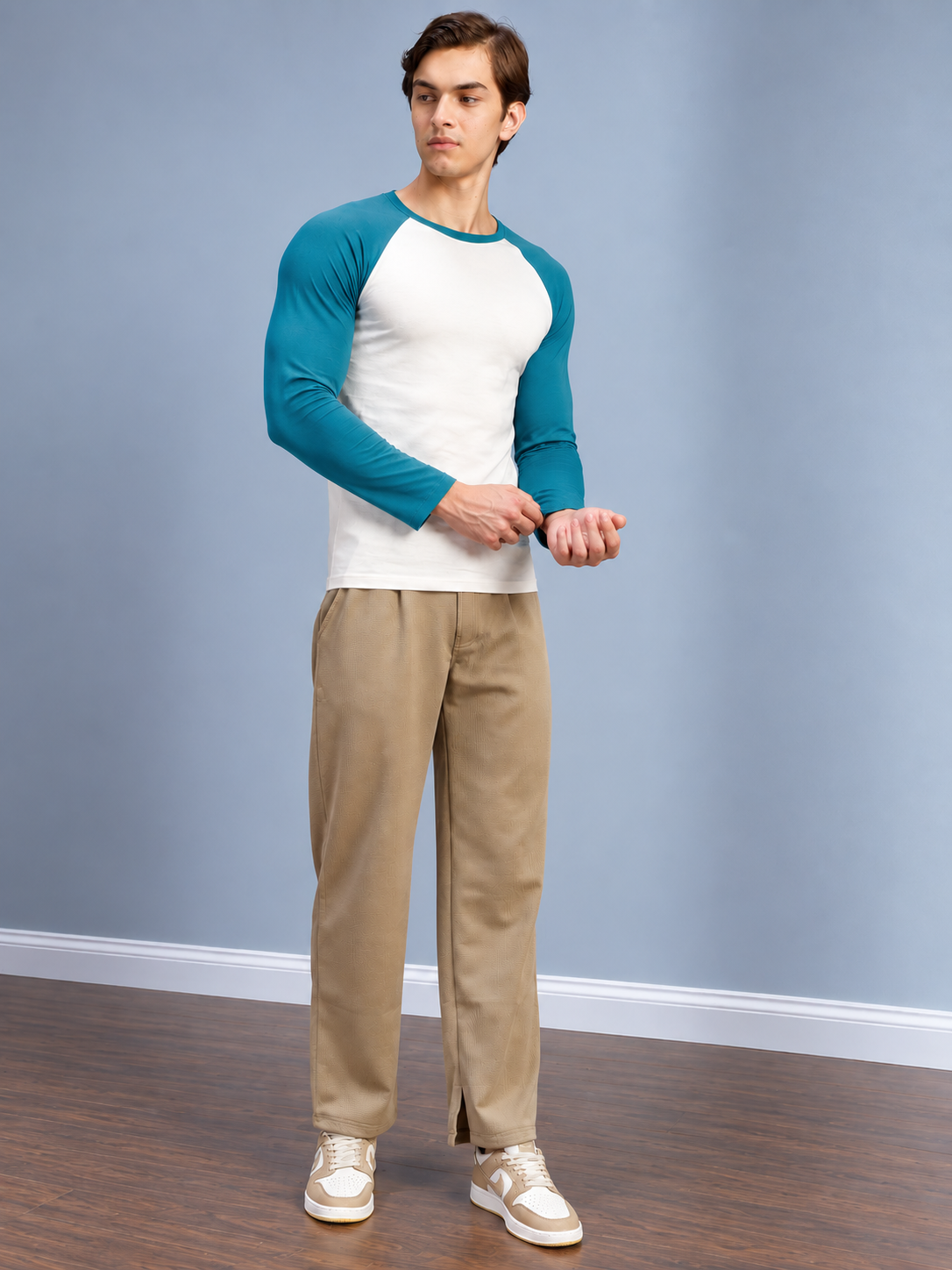 WAFFLE KNIT RELAXED FIT PANTS BEIGE