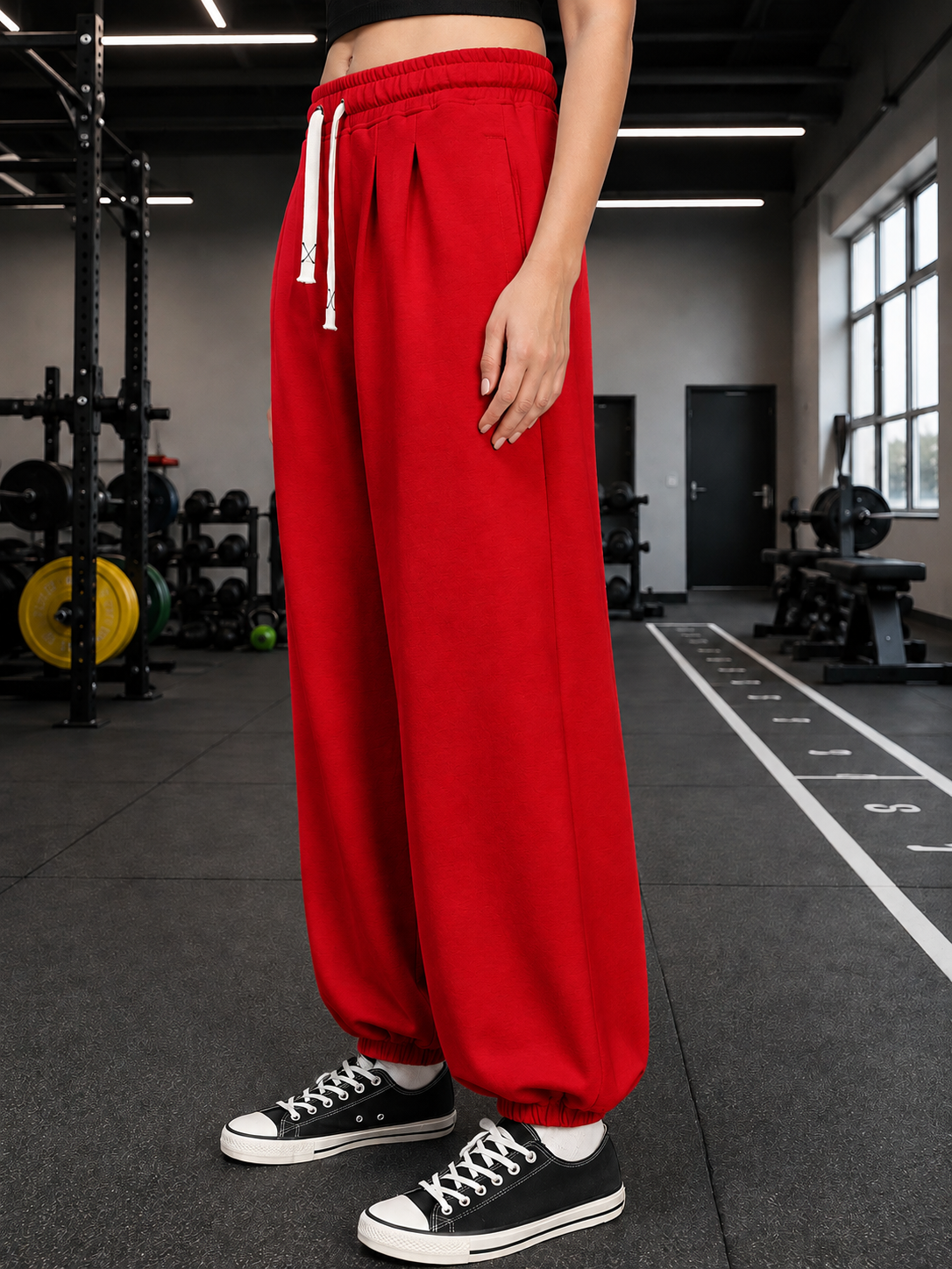 WOMEN COOLFIT BAGGY LOOSE FIT JOGGER RED