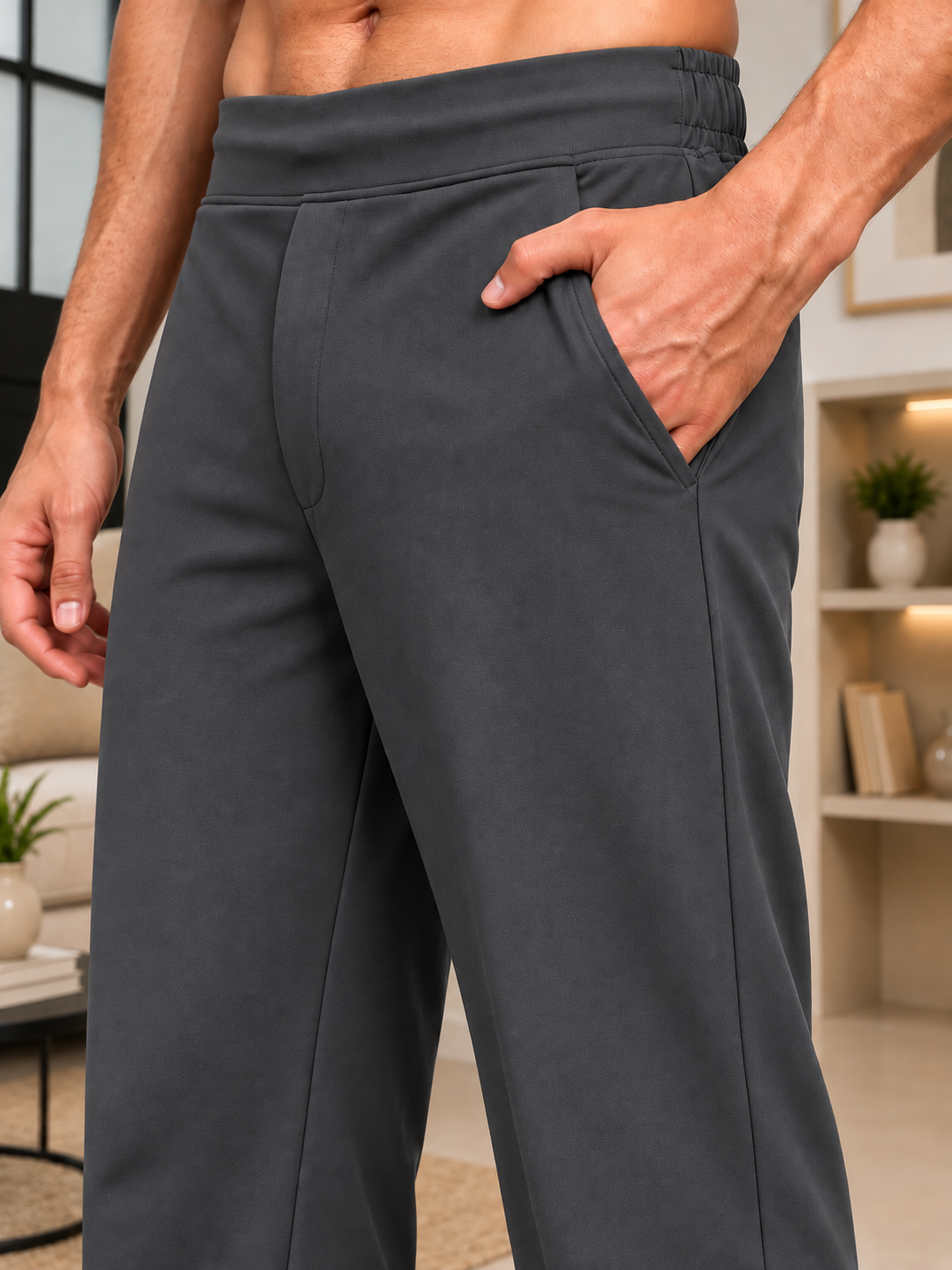 WAISTBOARD SMART CASUAL PANTS GREY