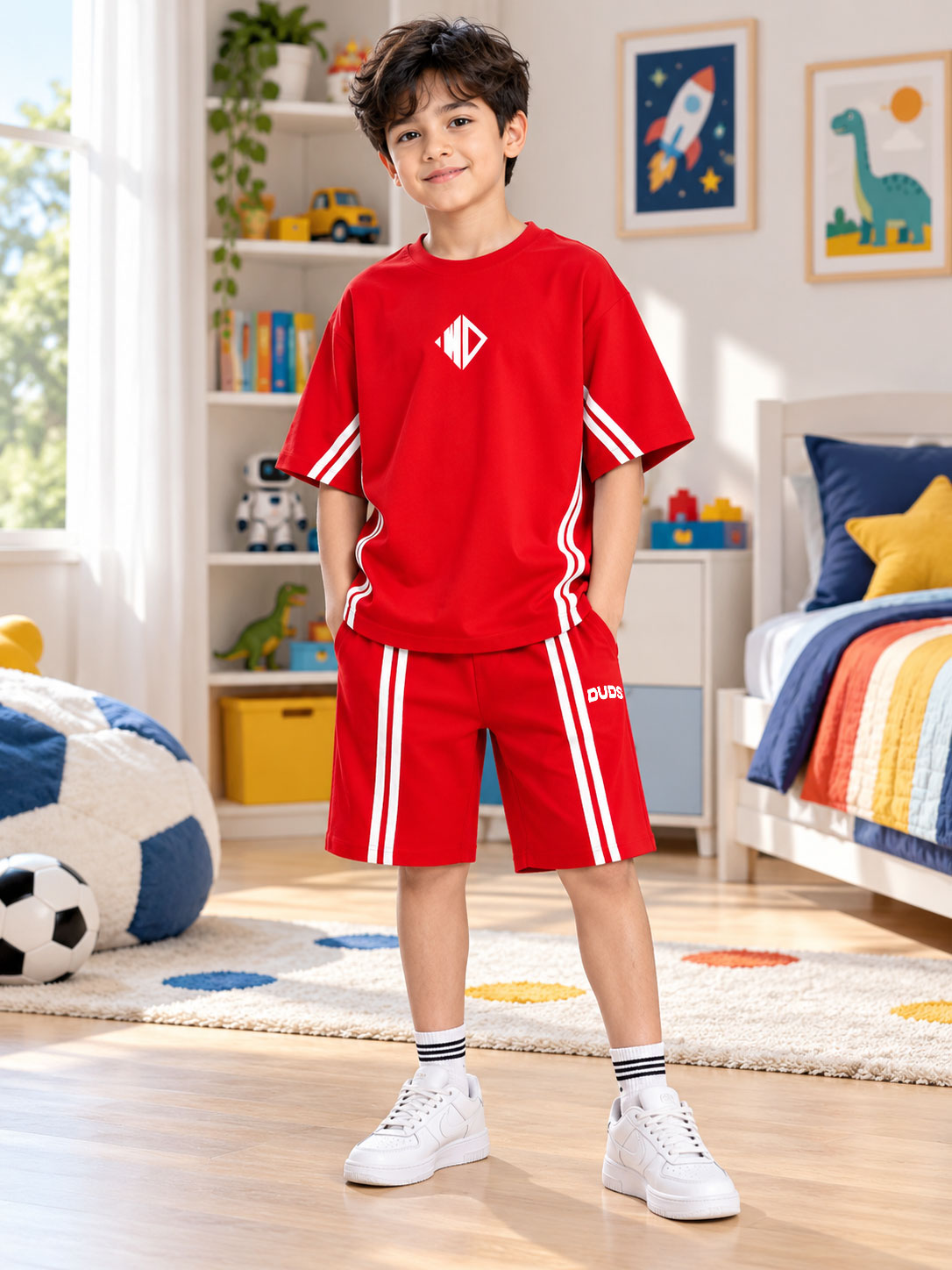 OUTLOOK HALF CO-ORD FOR BOYS GIRLS RED