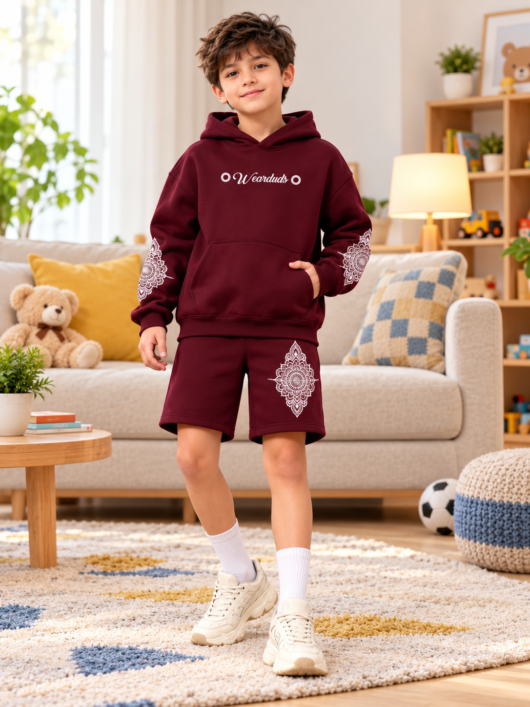 YANTRA FLEECE OVERSIZED CO-ORD FOR KIDS WINE