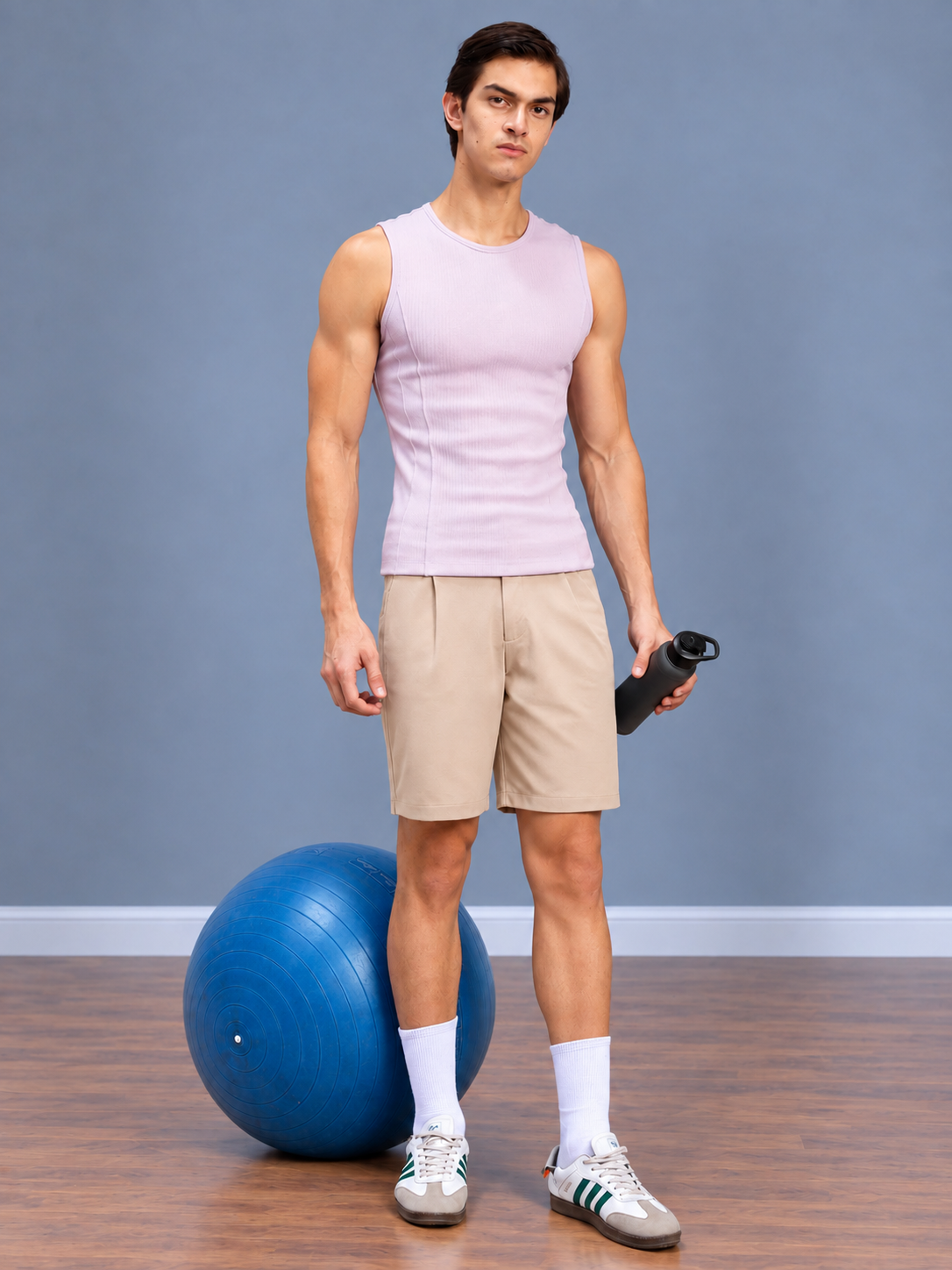 ELASTIC RUNNING REGULAR SHORTS BEIGE