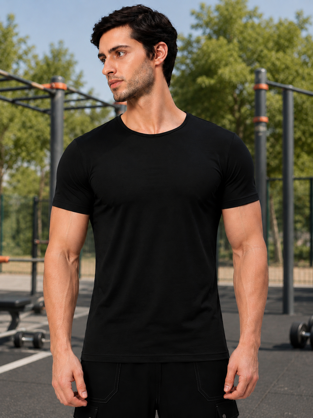 BEDROCK FIT REGULAR FIT T-SHIRT BLACK