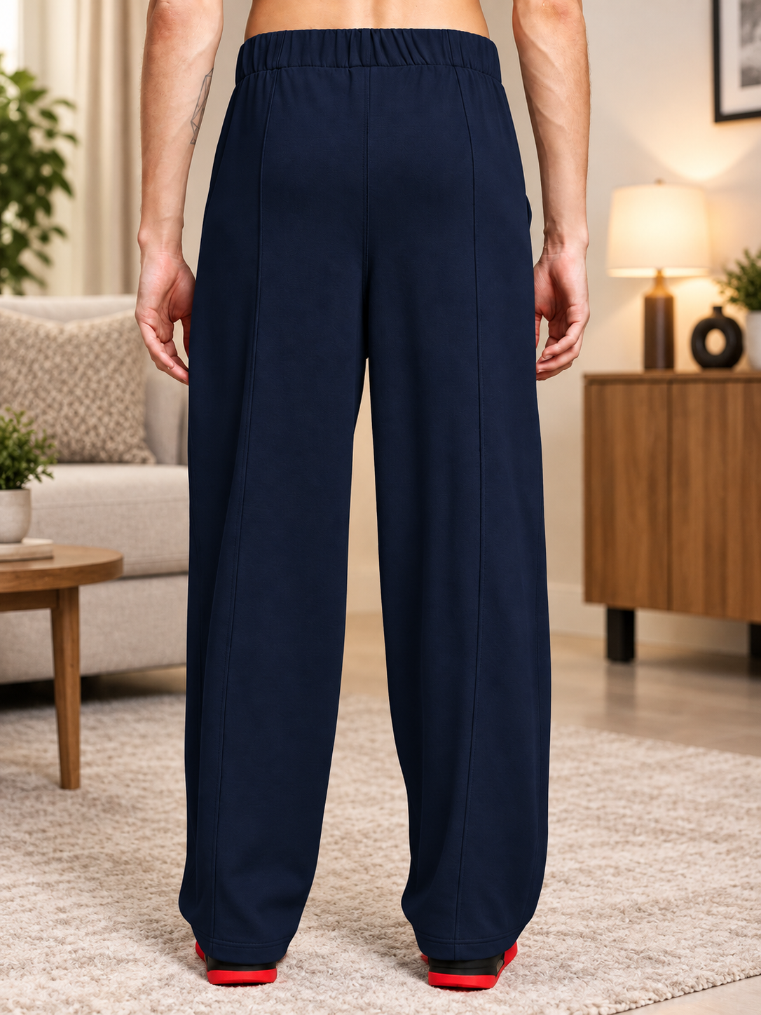 METALLIC HARDWARE ACCENT JOGGERS NAVY BLUE