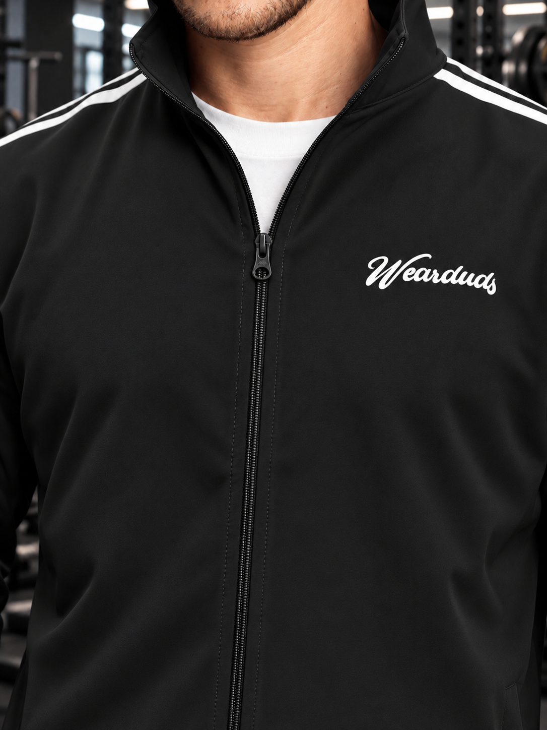 SPORTY ZIP UP RELAXED FIT CO-ORD SET BLACK