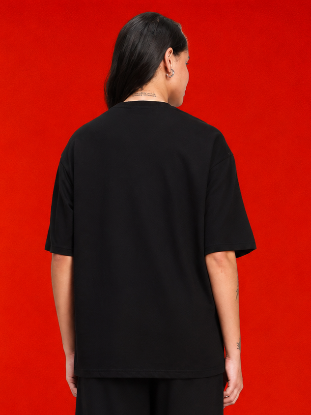 WOMEN YOUTH CONTREST PIPING T-SHIRT BLACK