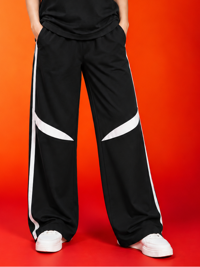 WOMEN ROSTER RELAXED FIT JOGGERS BLACK WHITE