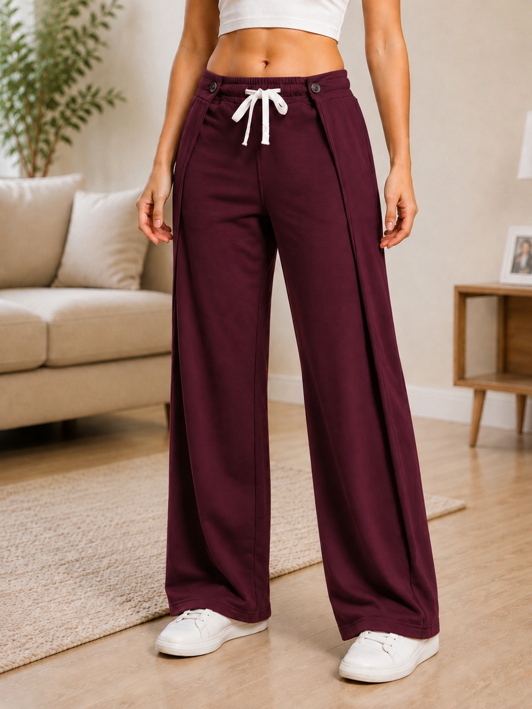 WOMEN OMEGA FLOW WIDE FIT JOGGERS MAROON