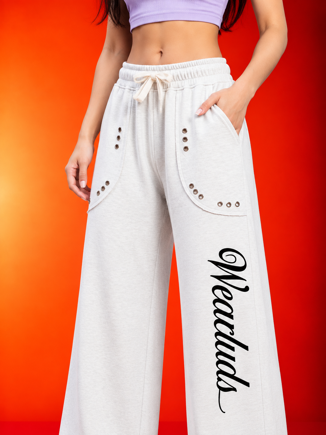 WOMEN STREETWEAR LOOSE-FIT GRAPHIC MELANGE GREY