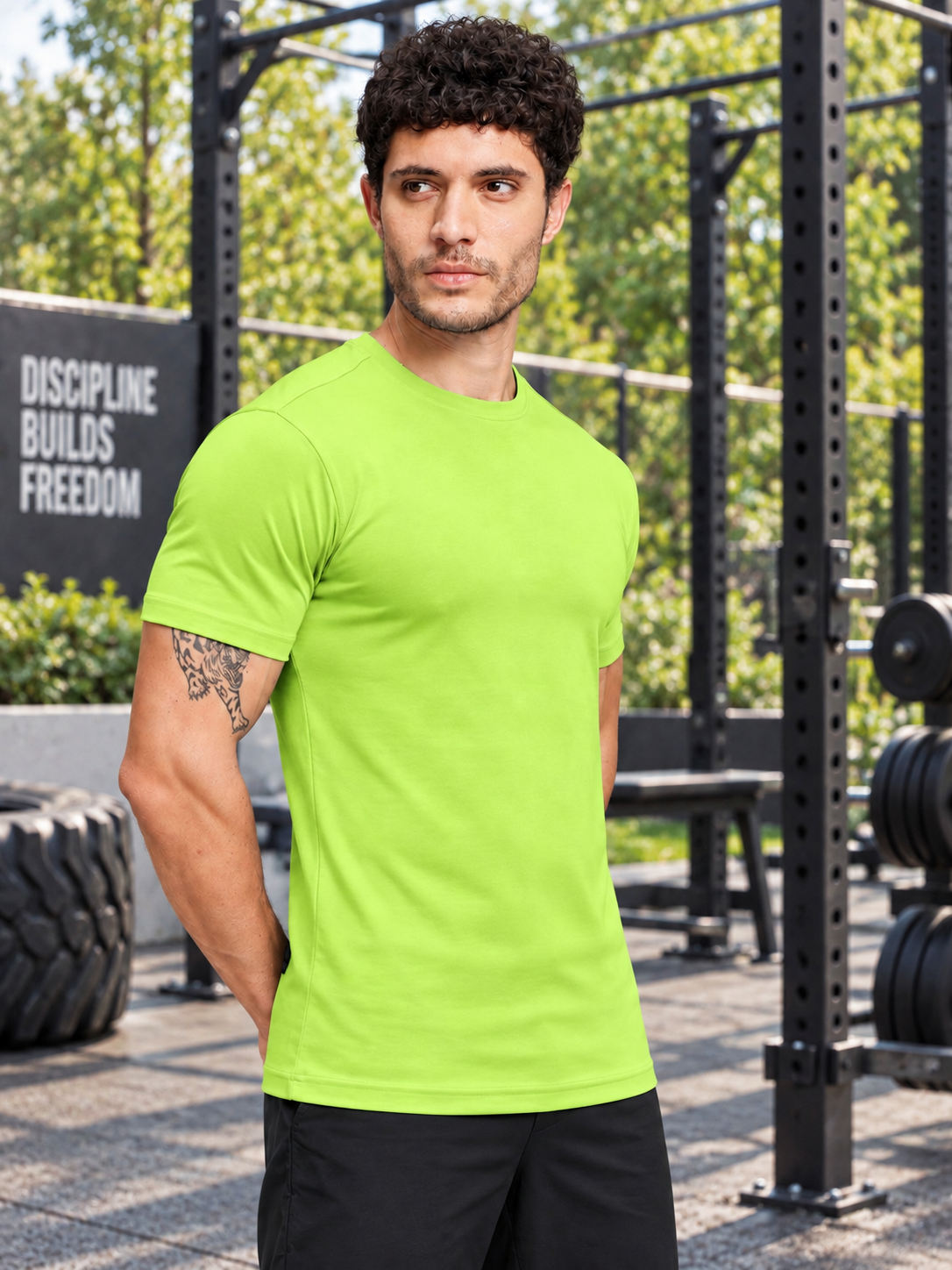 CLASSIC SLIM FIT T-SHIRT NEON GREEN