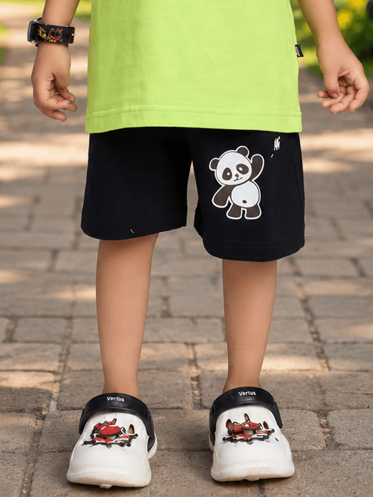 PEEK-A-PANDA COOL SHORTS FOR BOYS GIRLS BLACK