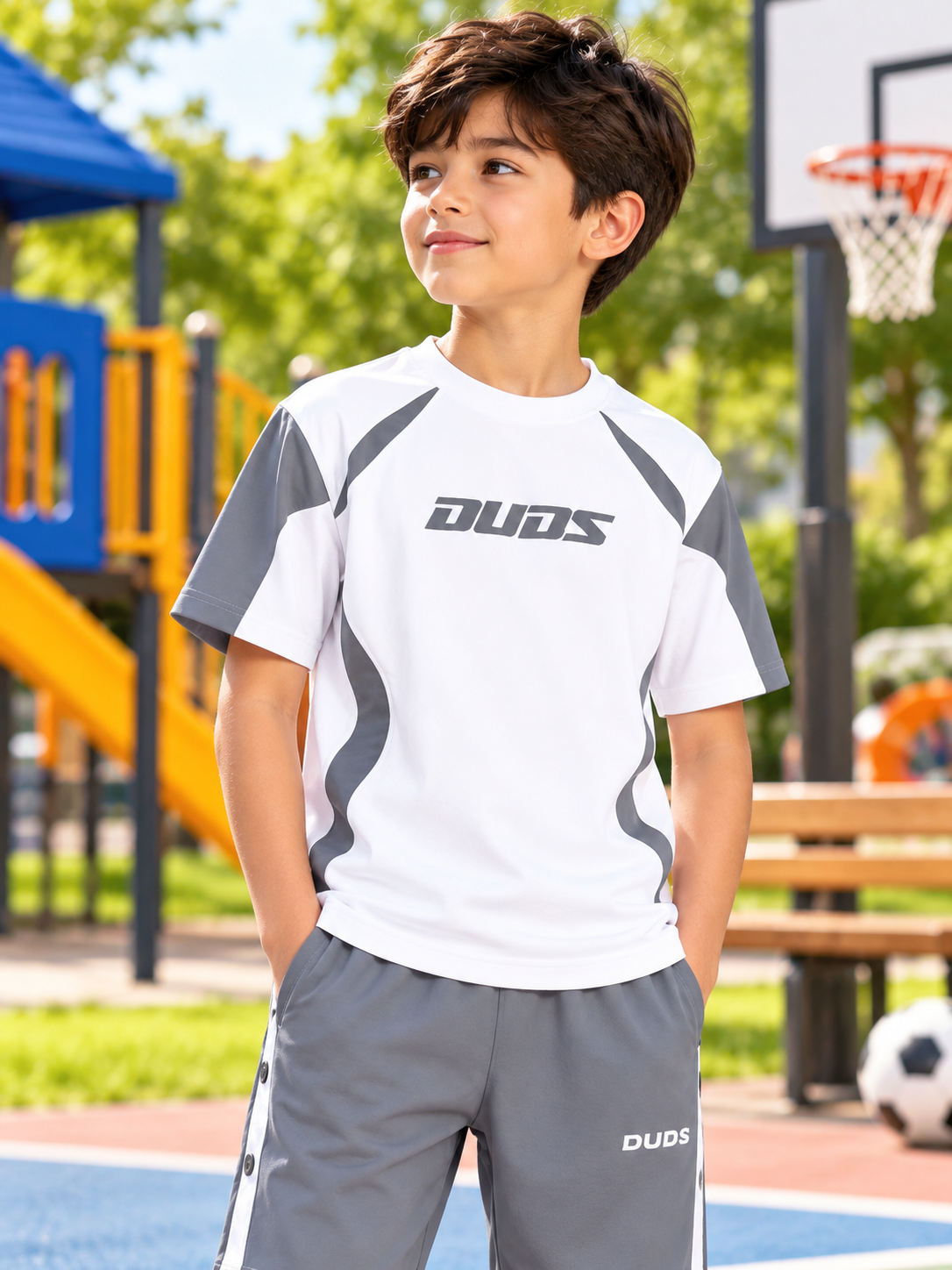 CANDOR OVER-SIZED T-SHIRT FOR BOYS GIRLS WHITE GREY