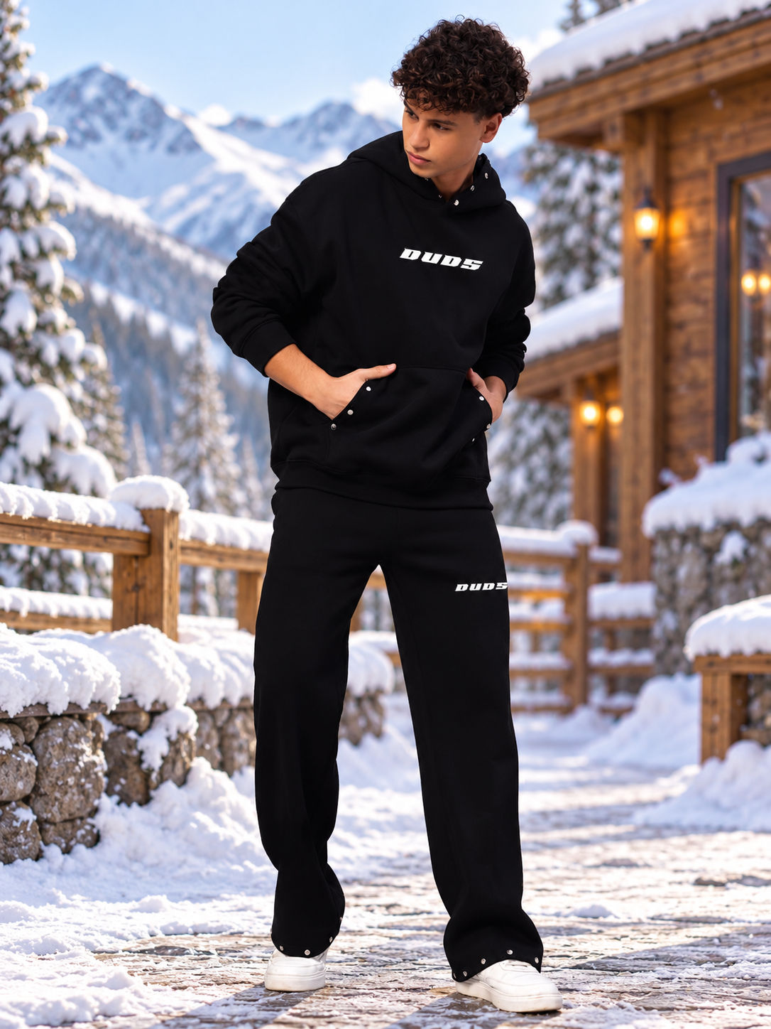RIGID COTTON FLEECE CO-ORD BLACK