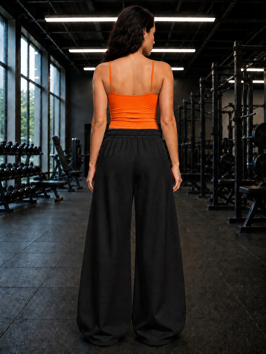 WOMEN SEAMLESS COTTON CROP-TOP ORANGE
